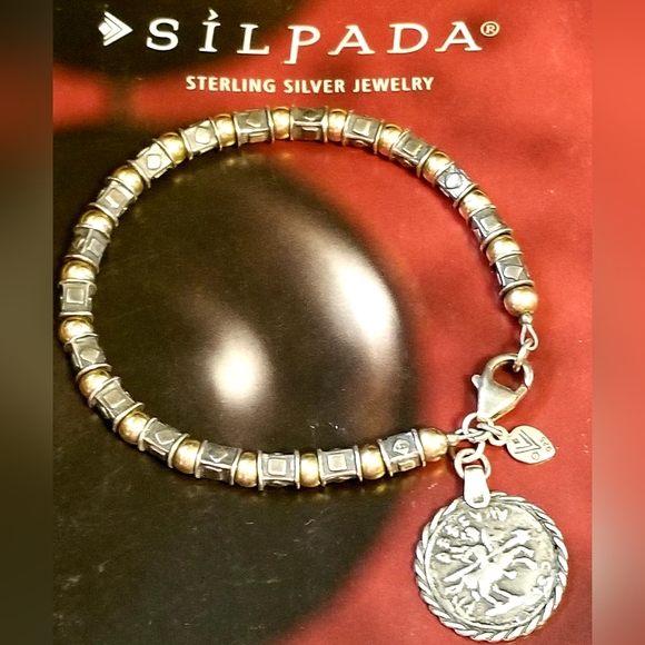 Silpada Sterling Silver & 14k Gold Coin Bracelet - Picture 8 of 10